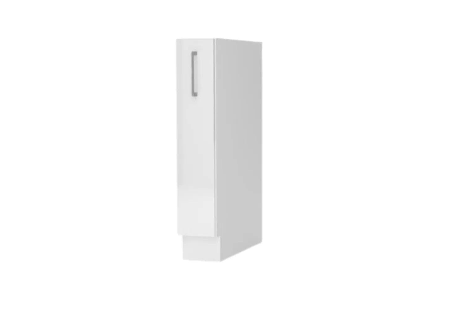 Meuble Bas Blanc Brillant Coulissant de 15 cm