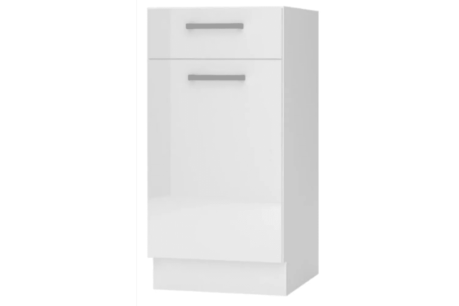 Meuble Bas de Cuisine 40cm avec 1 Porte et 1 Tiroir Blanc Brillant Bellisa