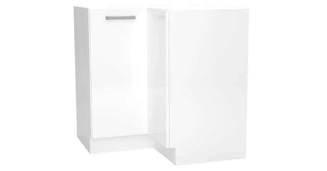 Meuble Bas d'Angle 2 Portes Blanc Brillant Bellisa | Cuisivance