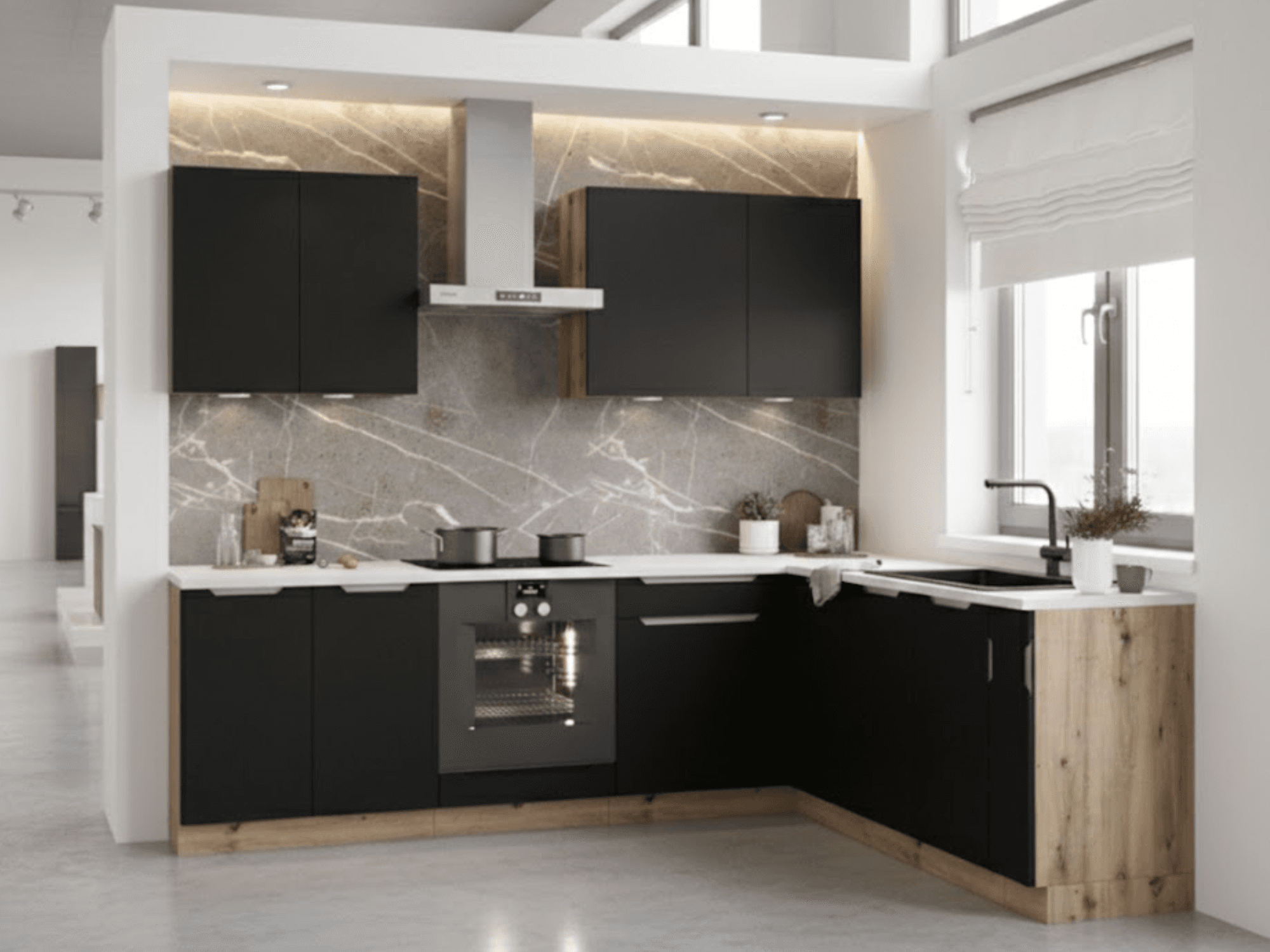 CUISINE MELINA - EN L 200 × 260 cm