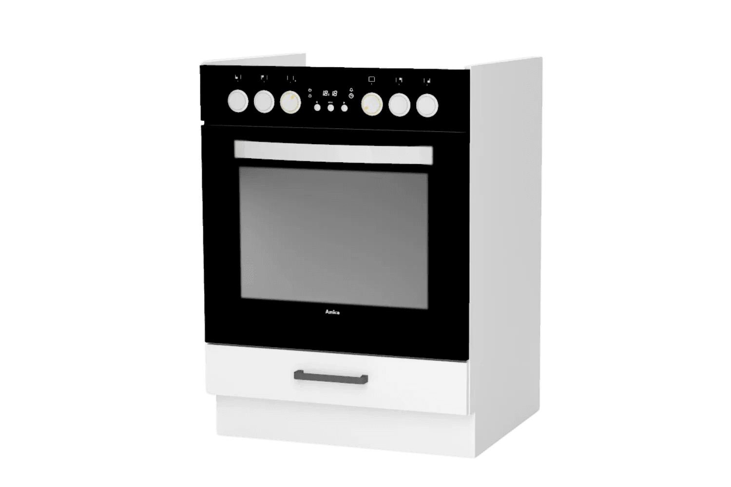 Meuble Bas Four Encastrable Blanc Brillant 60 cm Bellisa