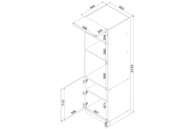 Dimensions Colonne Four et Micro-Ondes Blanc Brillant 60 cm Bellisa | Cuisivance