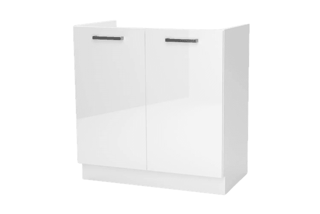 Meuble Cuisine Sous-Évier Blanc Brillant 80 cm avec 2 portes | Cuisivance