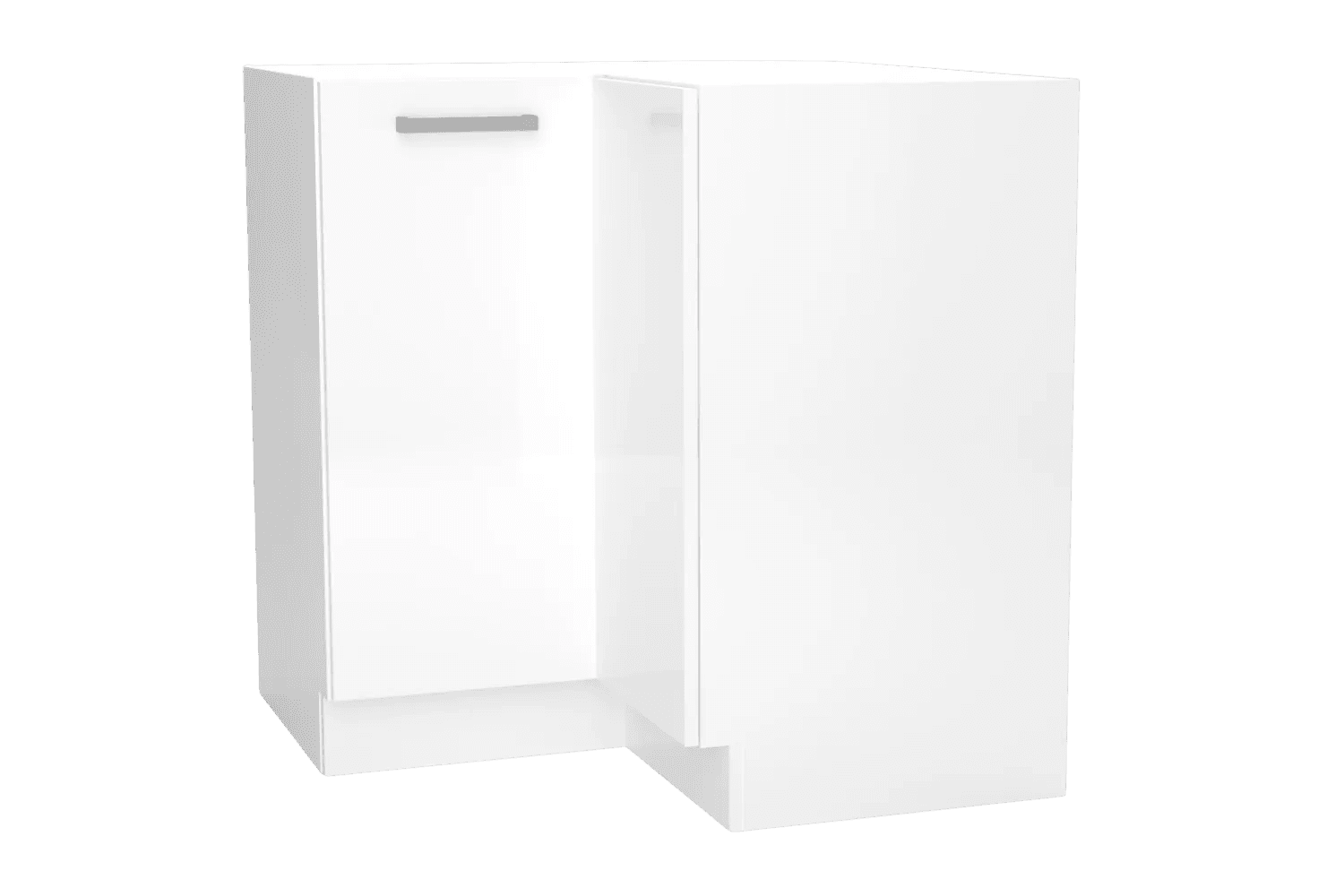 Meuble Bas d'Angle 2 Portes Blanc Brillant Bellisa