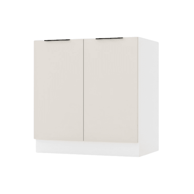 Meuble Bas Beige Sable - 80cm - 2 portes - Détail