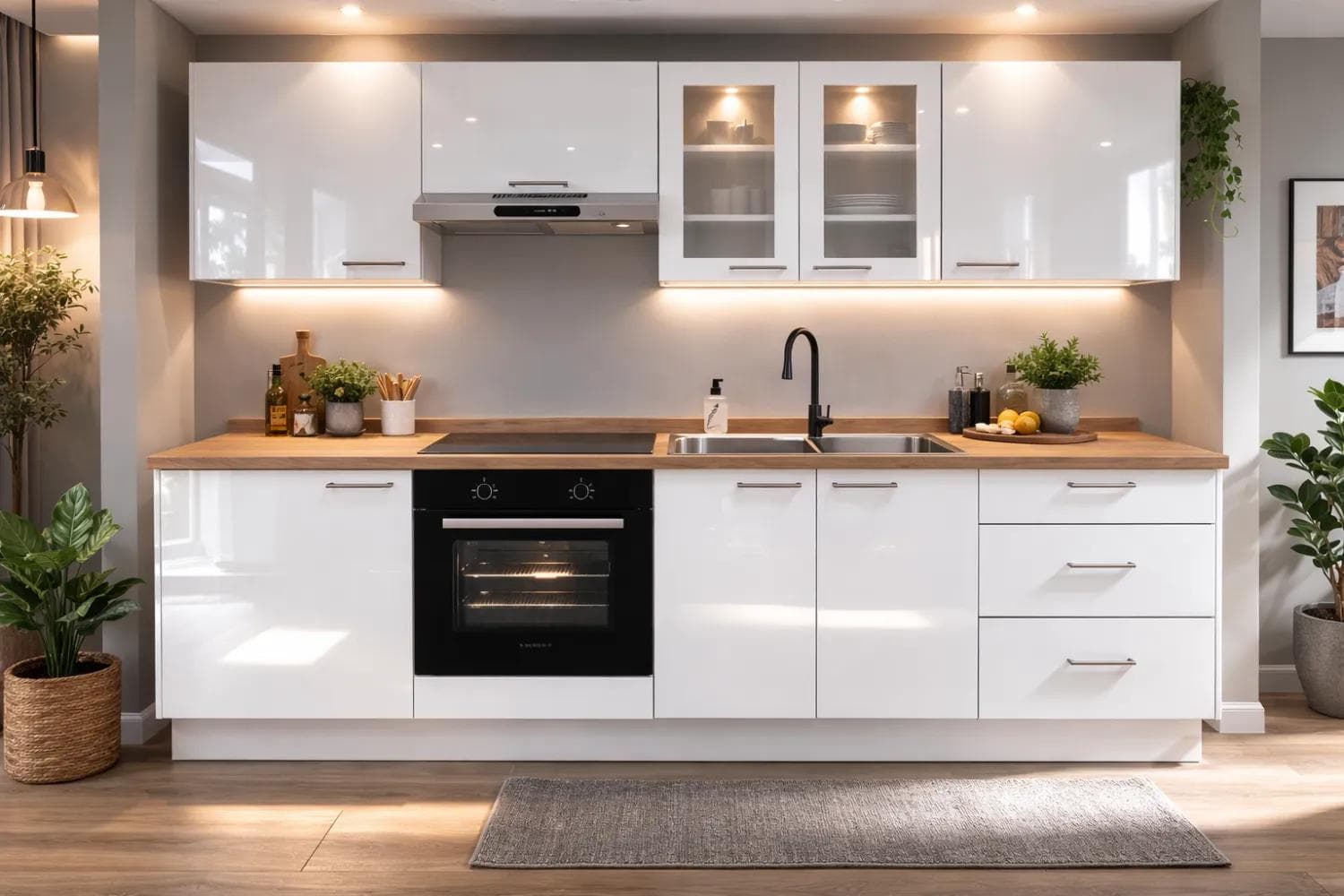 CUISINE BELLISA BLANC BRILLANT - 240cm